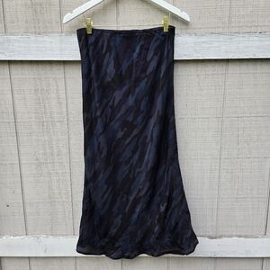Lucky Brand Willa Slip Abstract Camo Printed Midi Skirt XS
